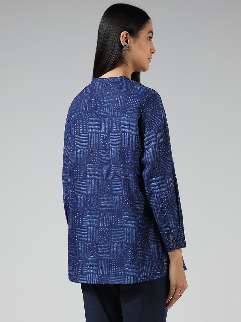 Utsa Indigo Printed Cotton Tunic