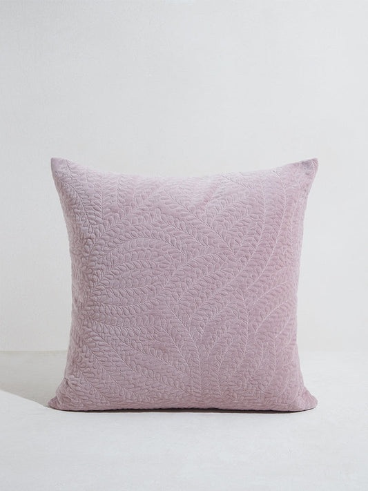 Westside Home Pink Leaf Quilted Cushion Cover