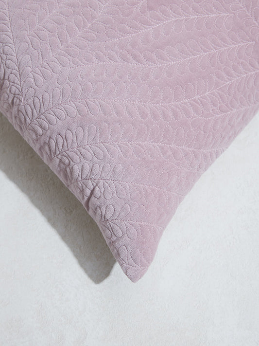 Westside Home Pink Leaf Quilted Cushion Cover