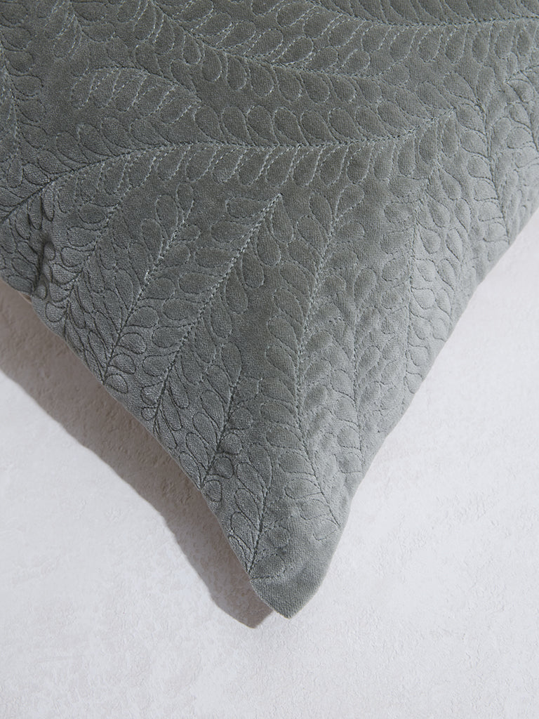 Westside Home Sage Leaf Quilted Cushion Cover