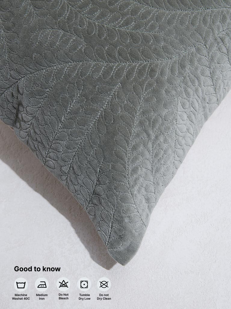 Westside Home Sage Leaf Quilted Cushion Cover