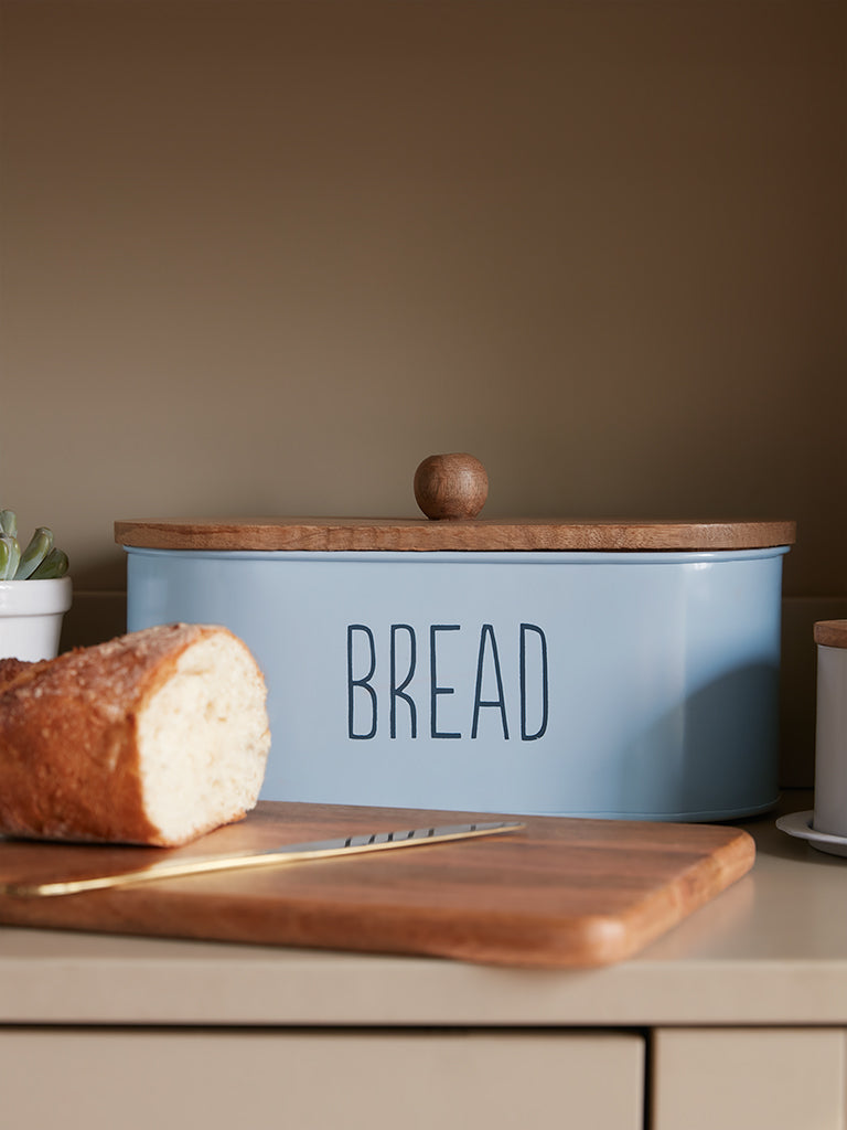 Westside Home Light Blue Bread Box With Lid