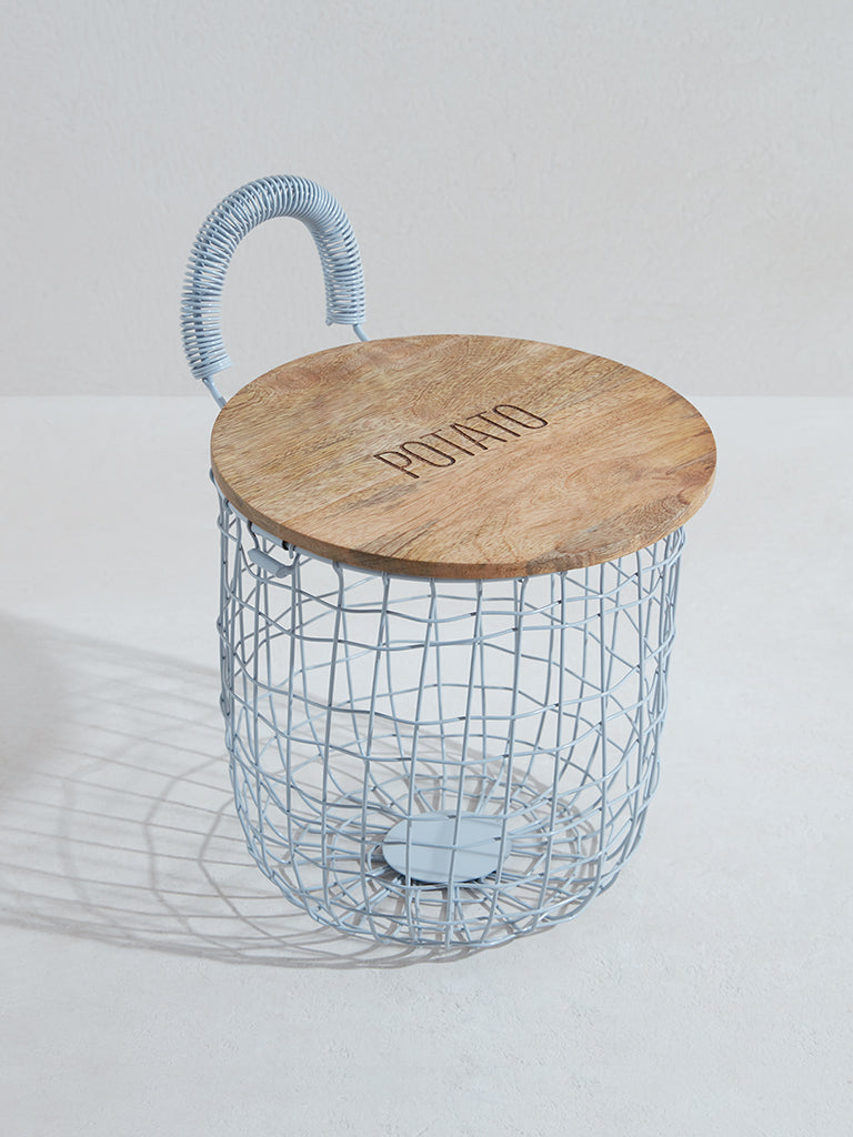 Westside Home Blue Potato Storage Basket