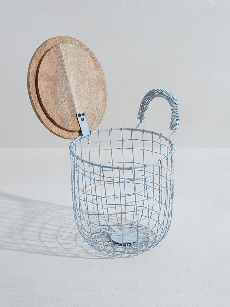 Westside Home Blue Potato Storage Basket