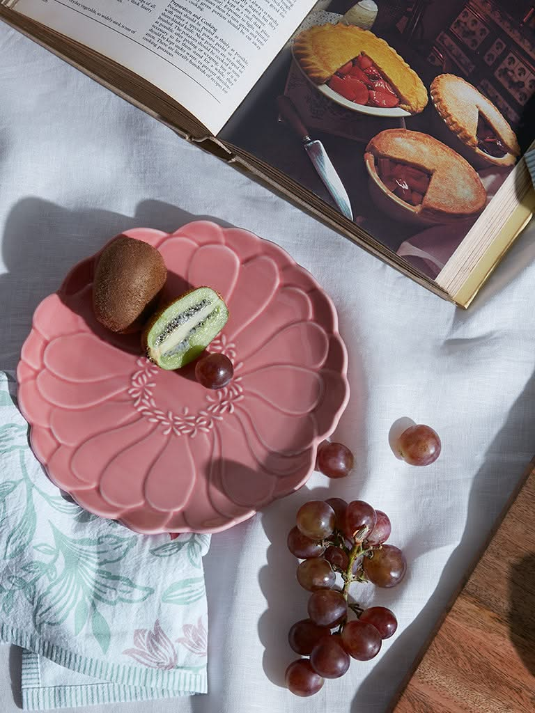 Westside Home Pink Tropical Patterned Side Plate