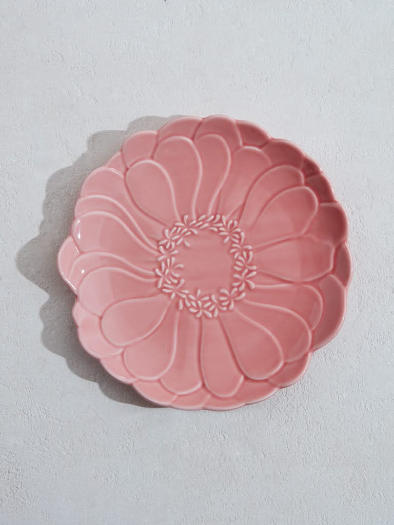 Westside Home Pink Tropical Patterned Side Plate