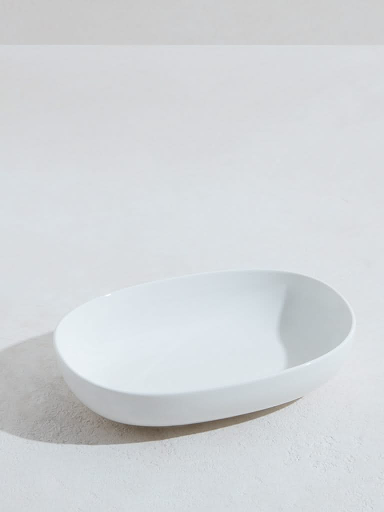 Westside Home White Porcelain Rectangular Platter Dish