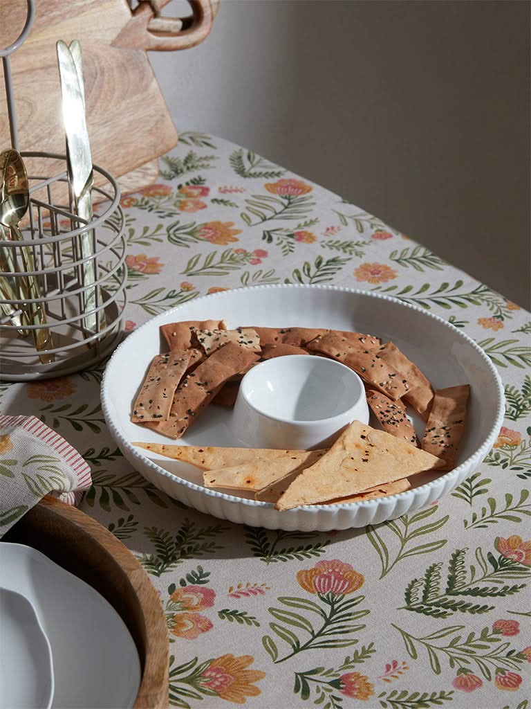 Westside Home White Porcelain Chip and Dip Serving Dish