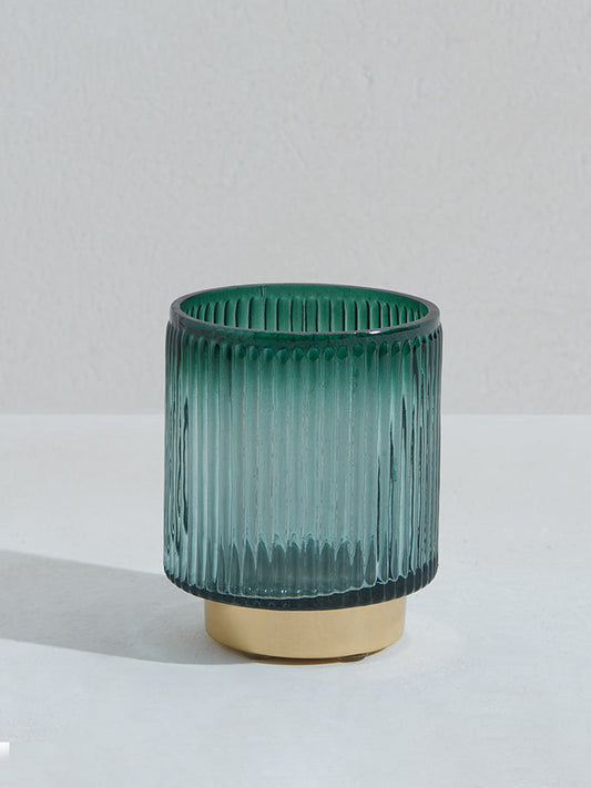 Westside Home Dark Green Ribbed Candle Stand