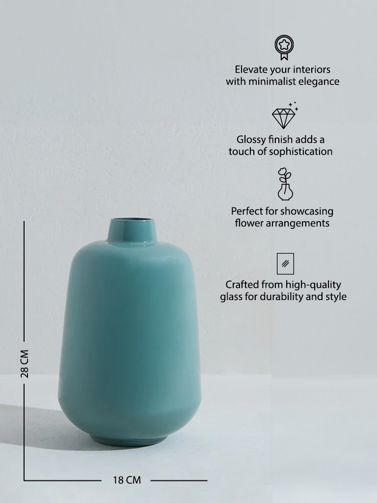 Westside Home Aqua Glossy Vase-Large