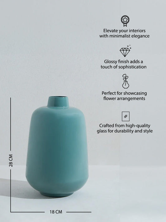 Westside Home Aqua Glossy Vase-Large