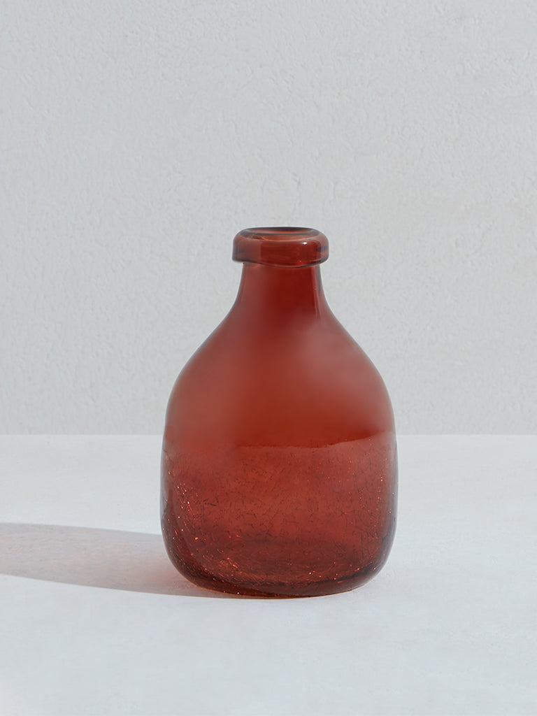 Westside Home Amber Crackle Vase