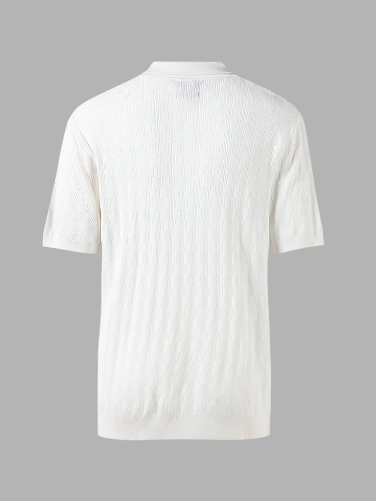 Ascot Off-White Knitted Relaxed-Fit T-Shirt