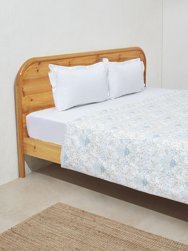 Westside Home Aqua Royal Meadow King Duvet Cover