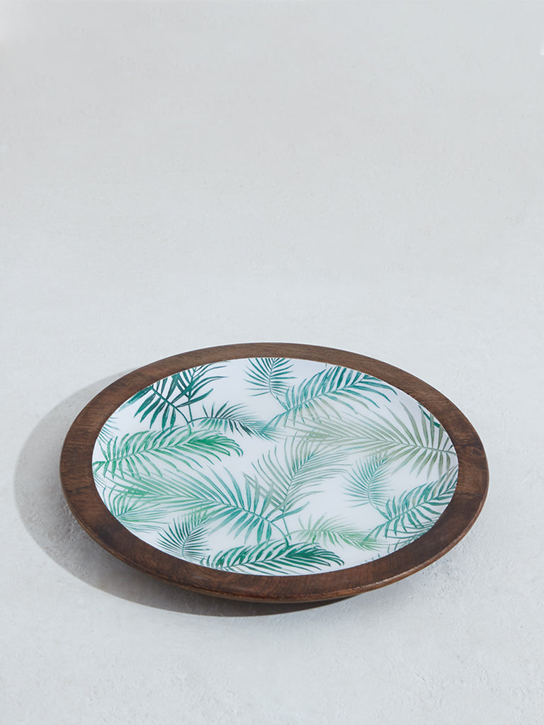 Westside Home Green Leaf Print Side Plate