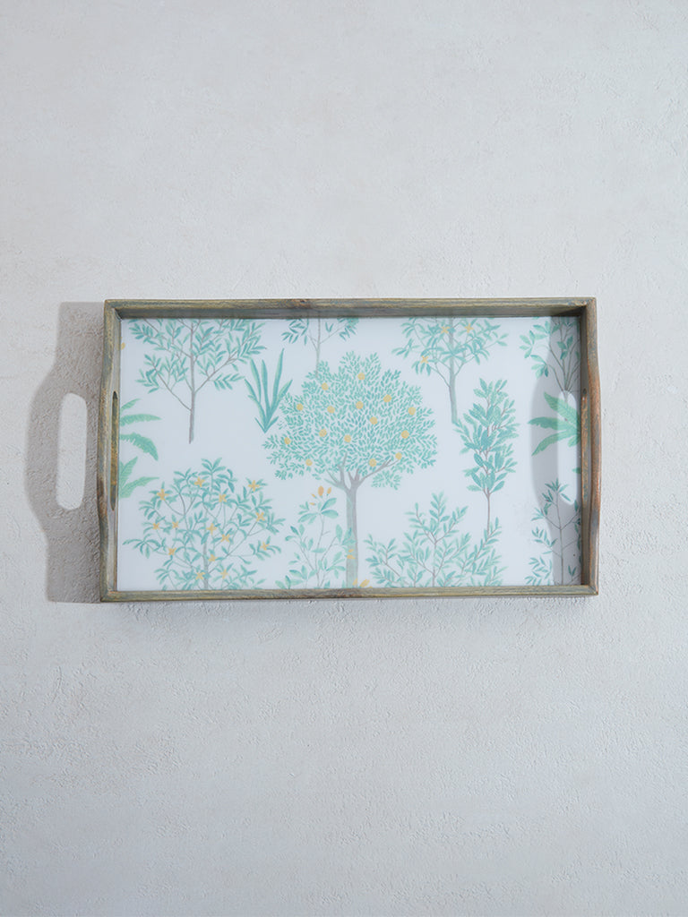 Westside Home Green Tree Printed Tray