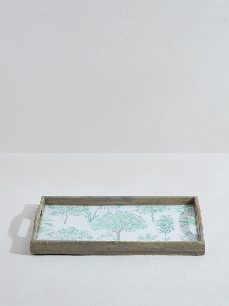 Westside Home Green Tree Printed Tray