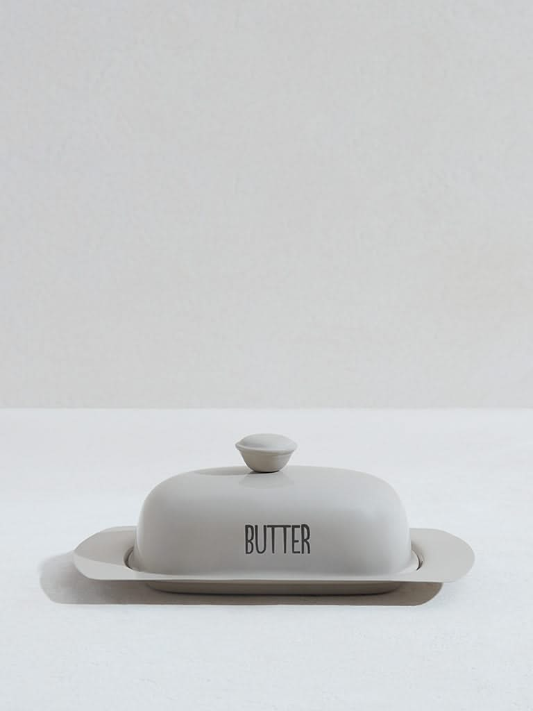 Westside Home Off White Butter Dish