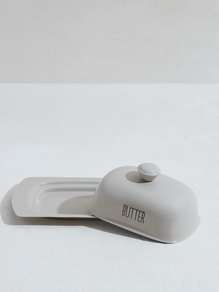 Westside Home Off White Butter Dish