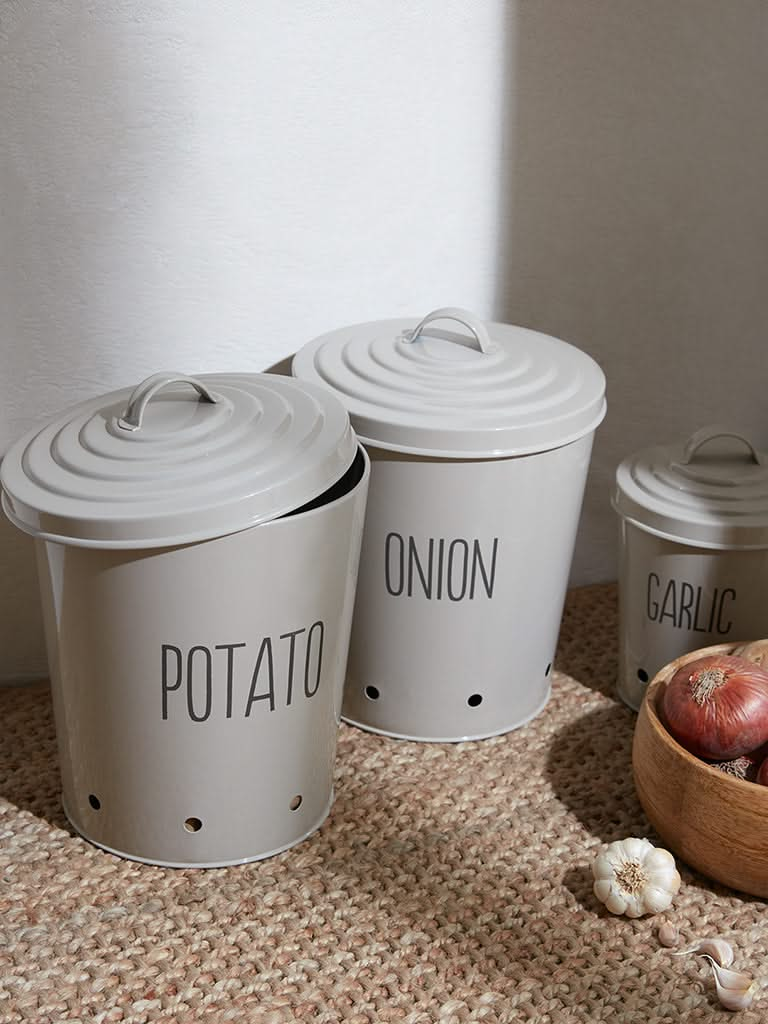 Westside Home Off White Potato Storage Jar