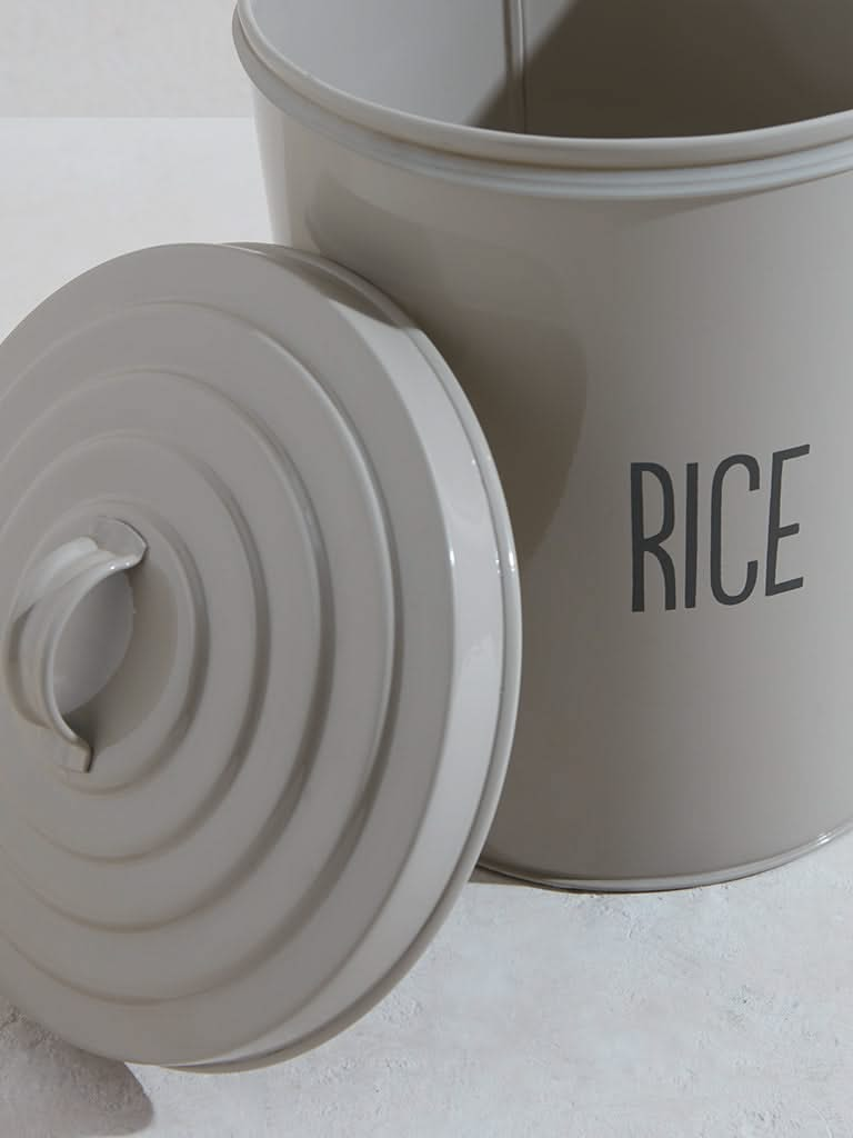 Westside Home Off White Rice Storage Jar