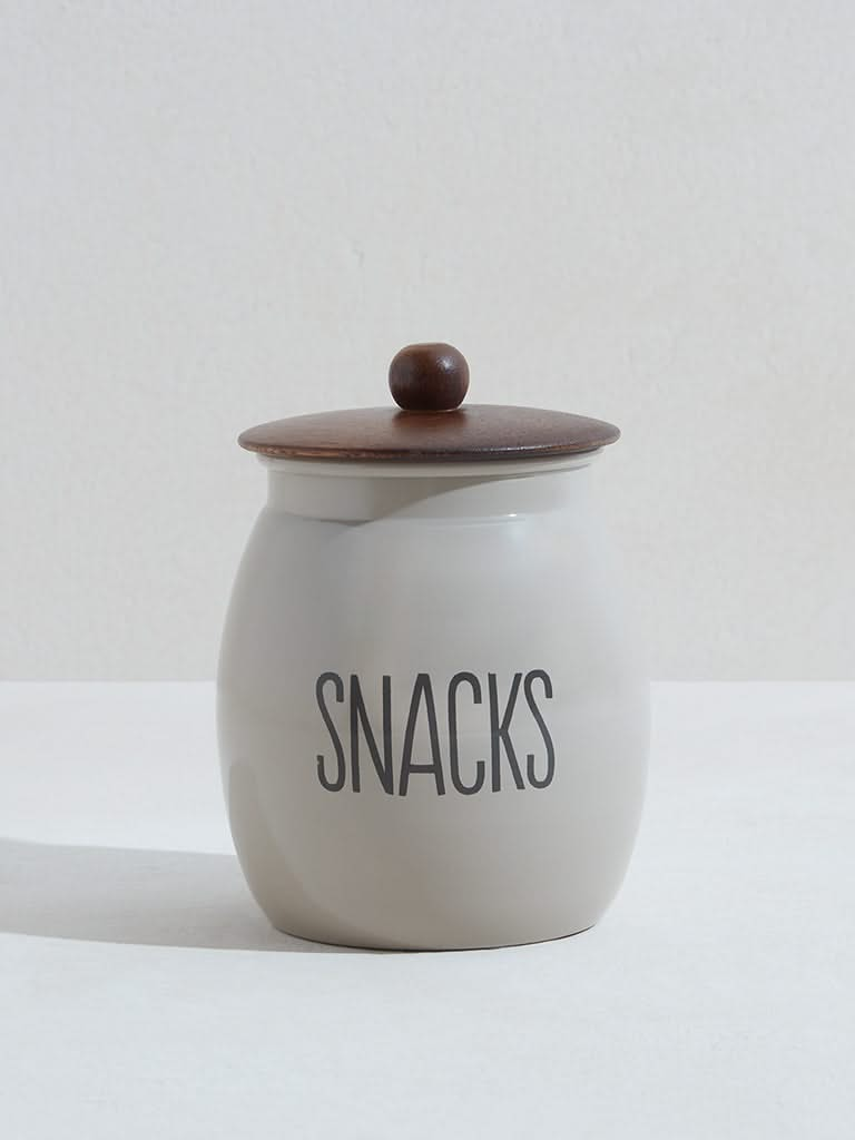 Westside Home Off White Snacks Canister