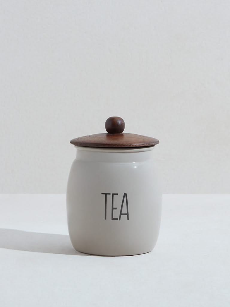 Westside Home Off White Tea Canister