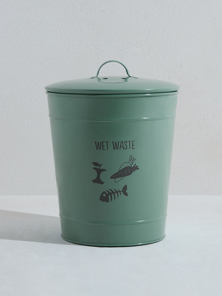 Westside Home Green Typographic Wet Waste Dustbin