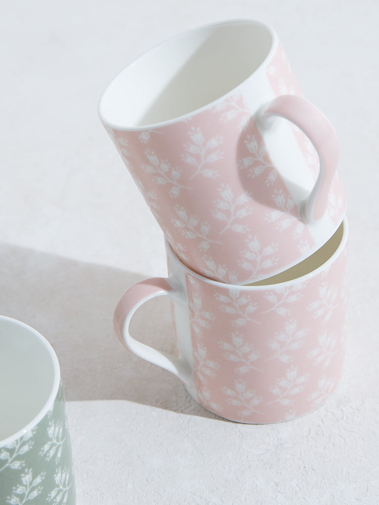 Westside Home Pink & Mint Coffee Mugs (Set of 4)