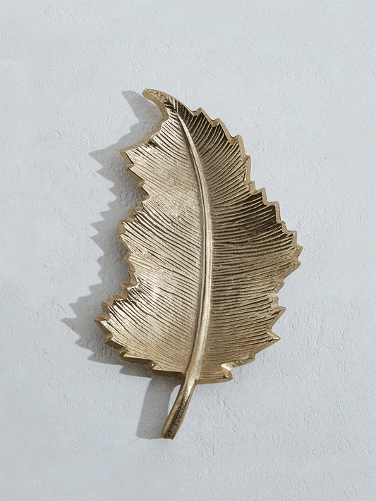 Westside Home Gold Decorative Leaf Platter-Small