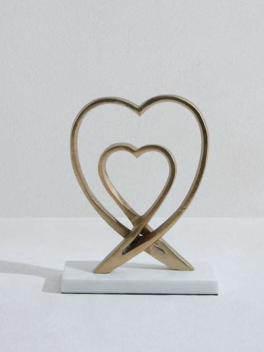 Westside Home Gold Twin Heart Decorative Accessory