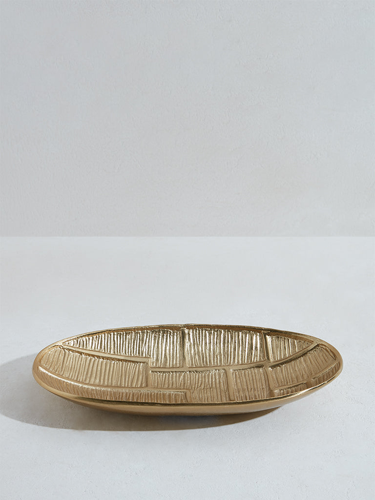 Westside Home Gold Decorative Leaf Platter