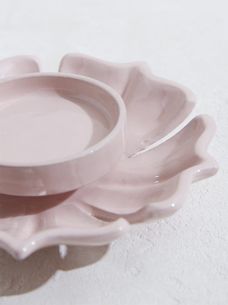 Westside Home Light Pink Lotus Tealight Candle Holder