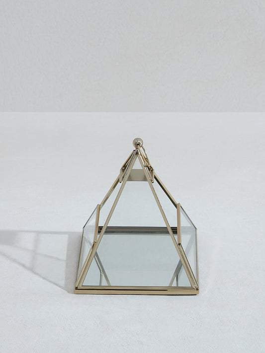 Westside Home Gold Pyramid Glass Candle Stand