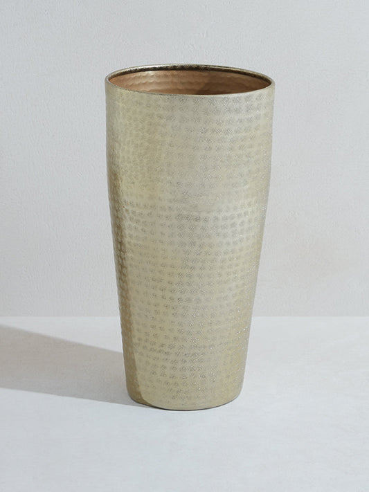 Westside Home Gold Metal Hammered Floor Vase-Medium