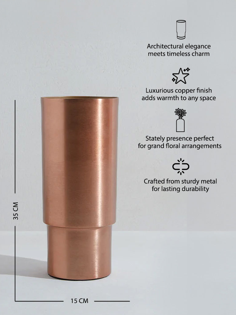 Westside Home Copper Pillar Vase- Large