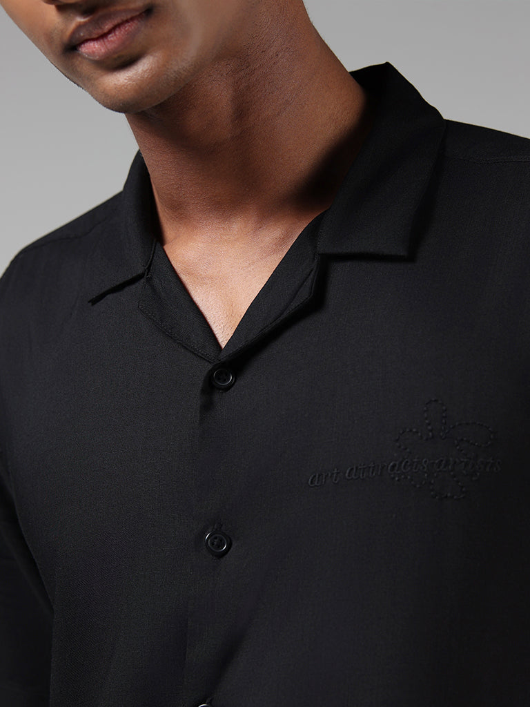 Nuon Black Relaxed-Fit Shirt