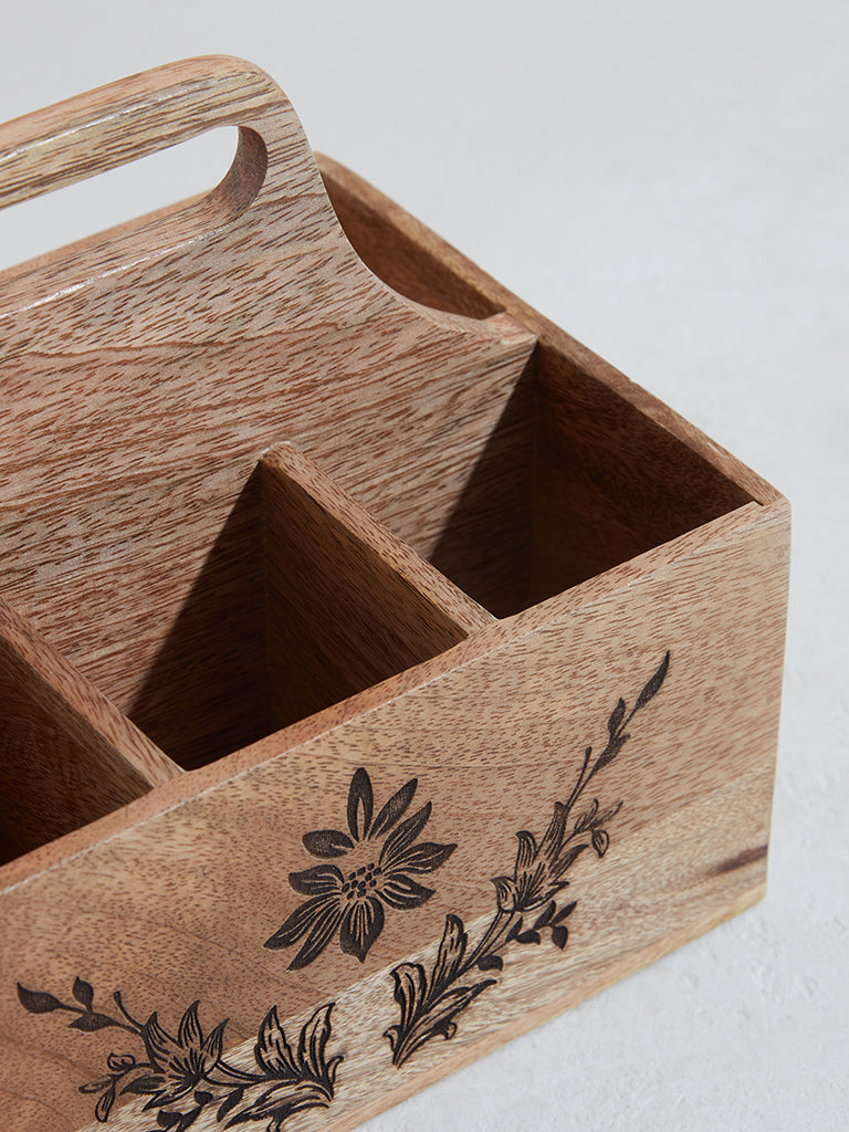 Westside Home Brown Damask Design Caddy