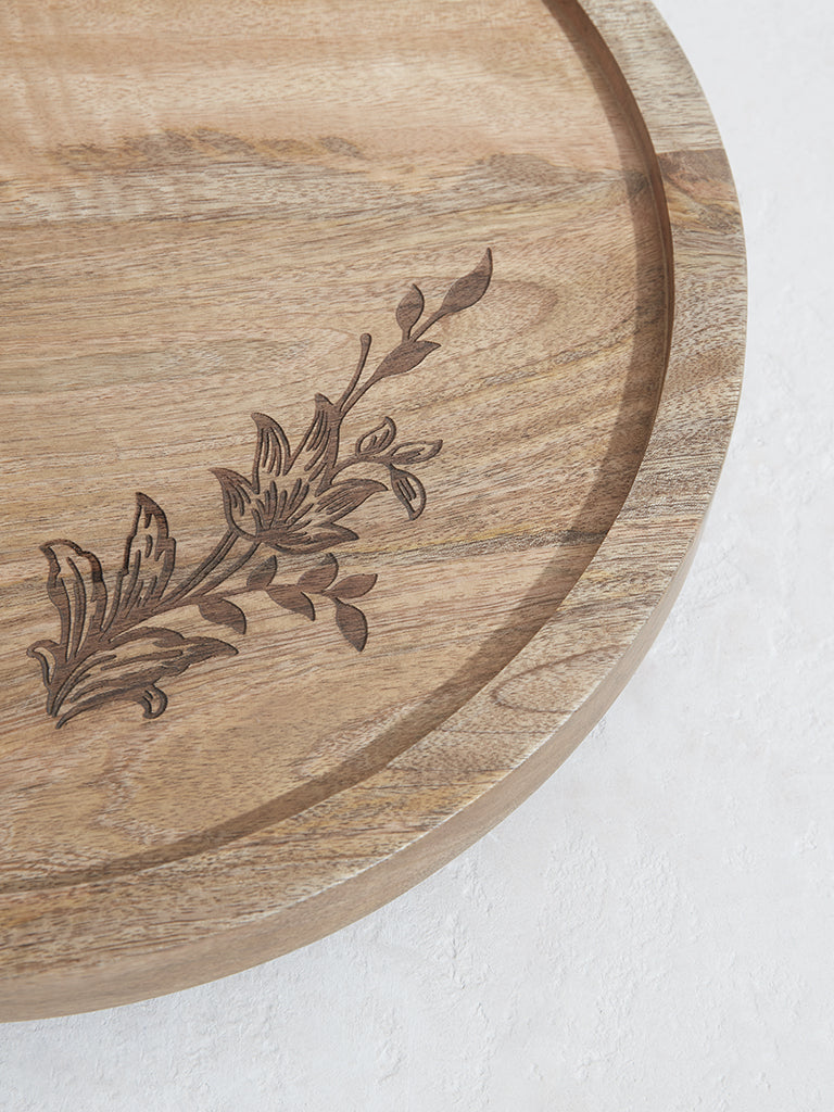 Westside Home Brown Damask Design Lazy Susan