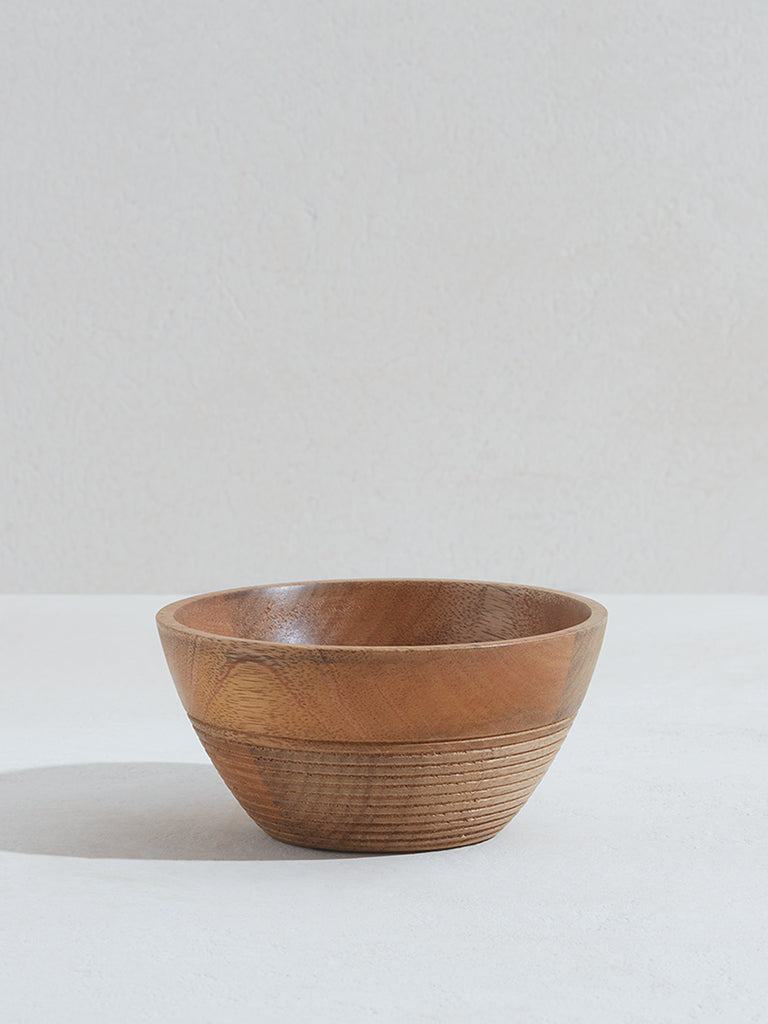 Westside Home Brown Wooden Bowl-Small