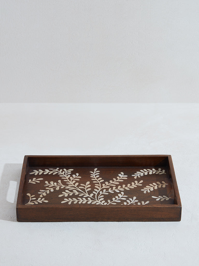 Westside Home Natural Wood Rectangular Shaped Tray