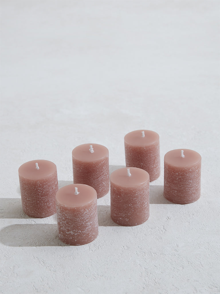 Westside Home Dusty Pink Votive Candles Set of Six