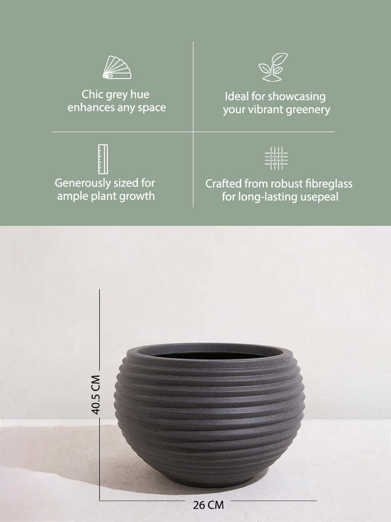 Westside Home Grey Round Planter-Large