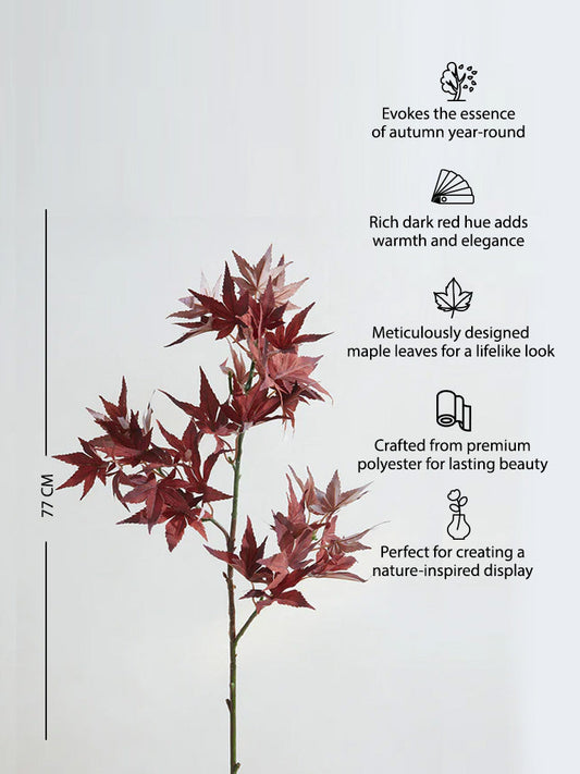 Westside Home Dark Red Maple Leaf Artificial Plant