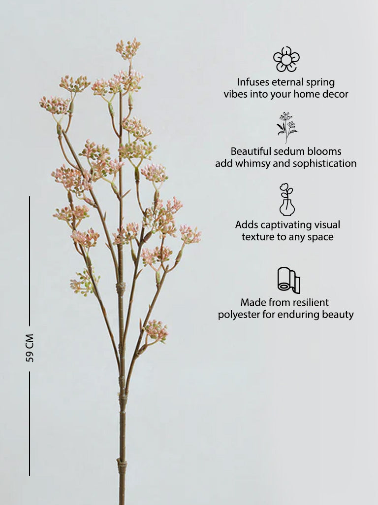 Westside Home Peach Sedum Bush Artificial Plant