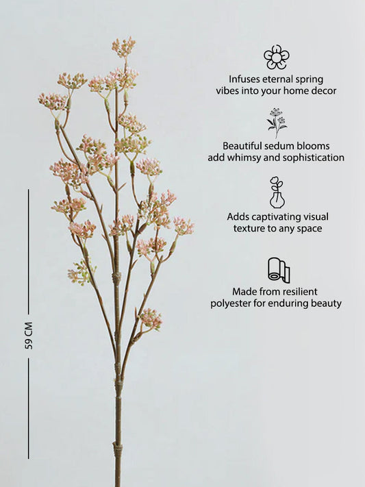 Westside Home Peach Sedum Bush Artificial Plant