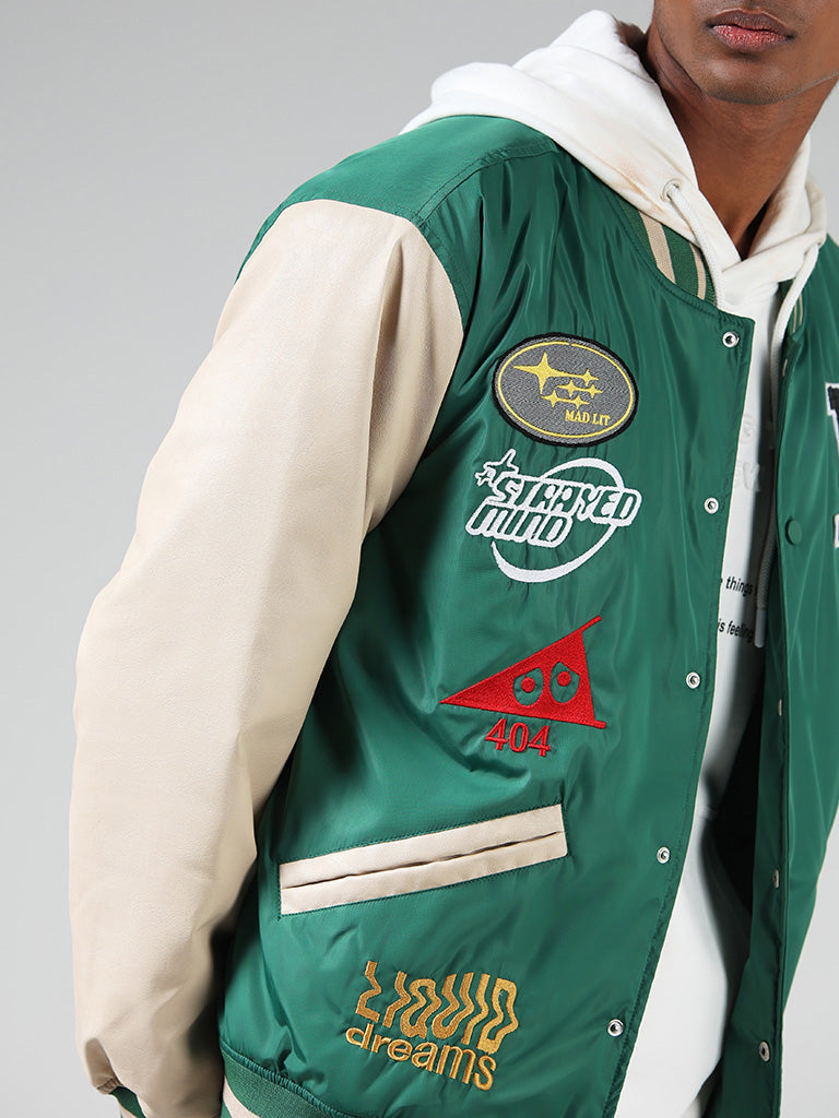 Nuon Green Varsity Jacket