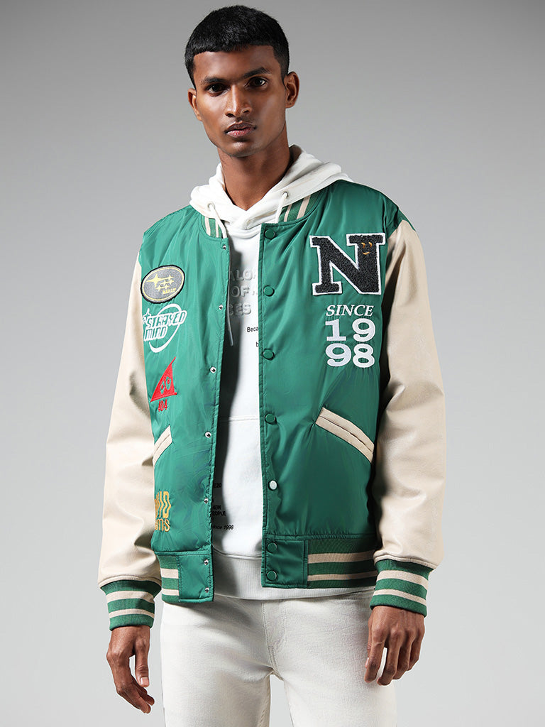 Nuon Green Varsity Jacket