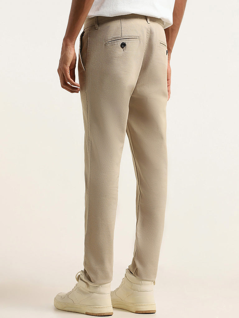 Nuon Beige Relaxed - Fit Mid - Rise Jeans