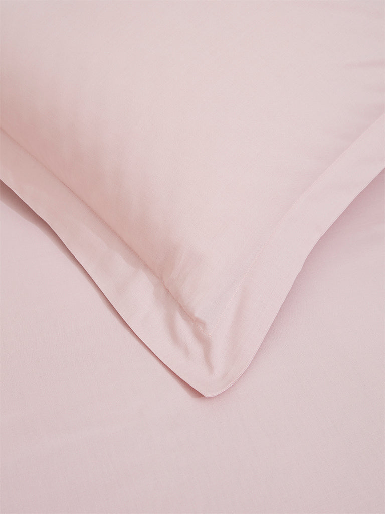 Westside Home Pink Solid Single Bed Flat Sheet and Pillowcase Set